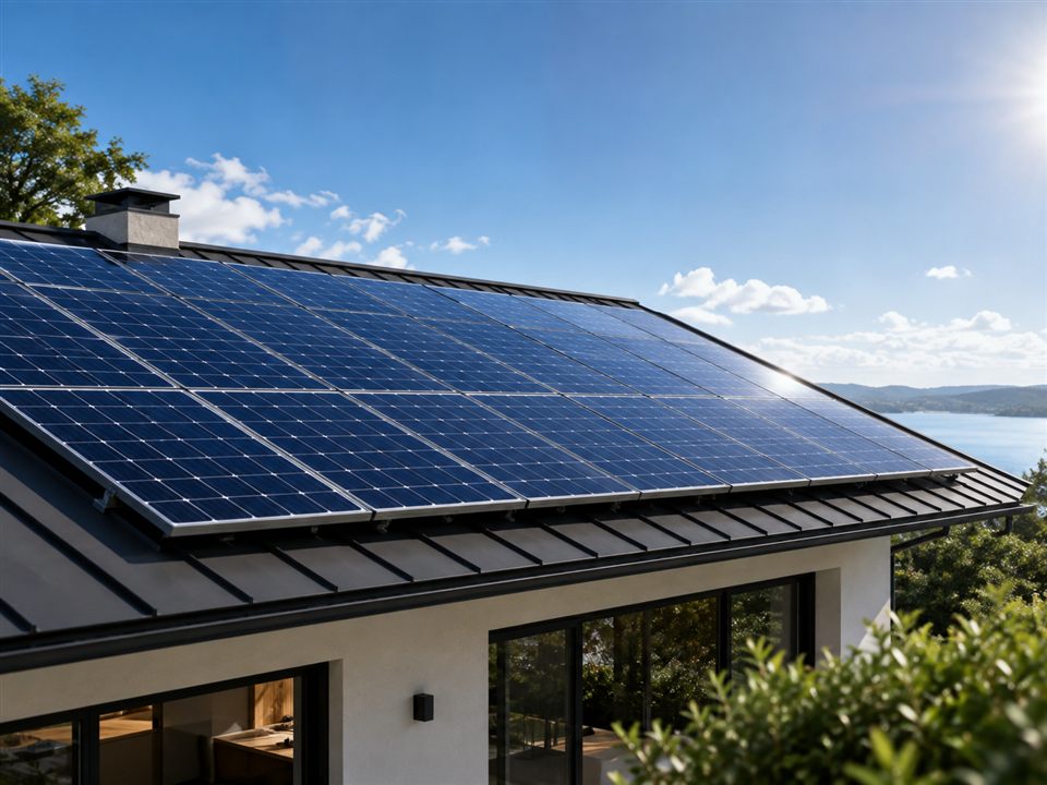 Panneaux photovoltaïques sur une toiture