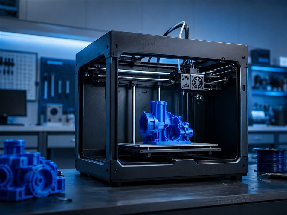 Imprimante 3D fabriquant une pièce