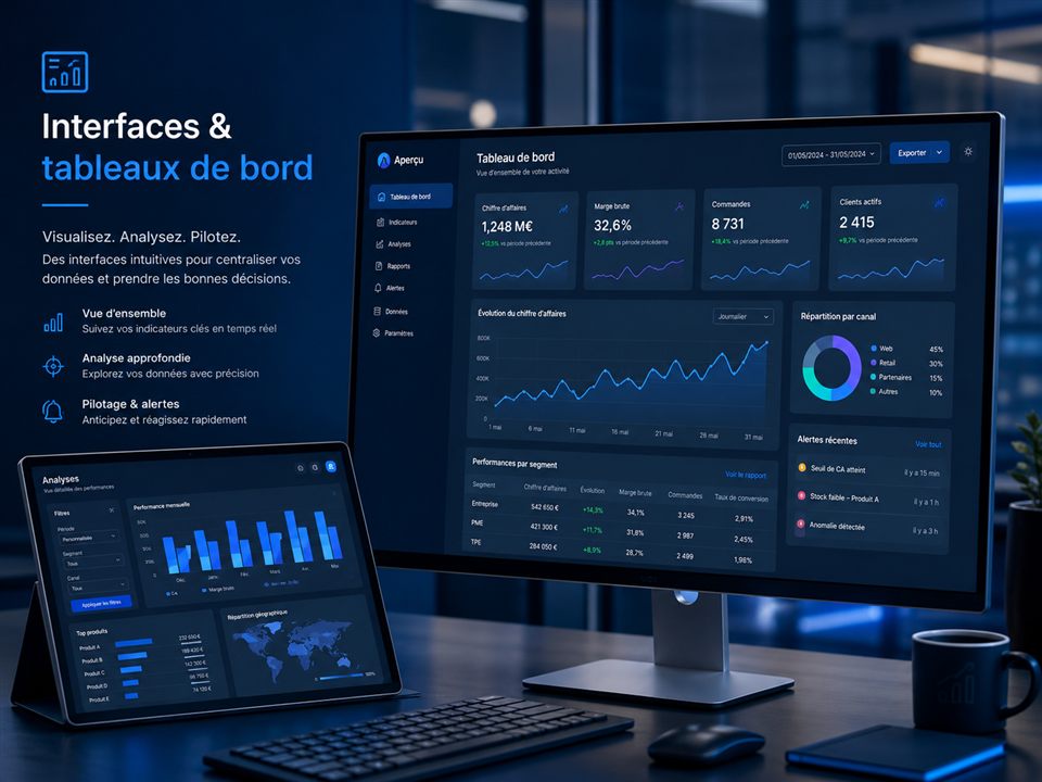 Interface et tableau de bord